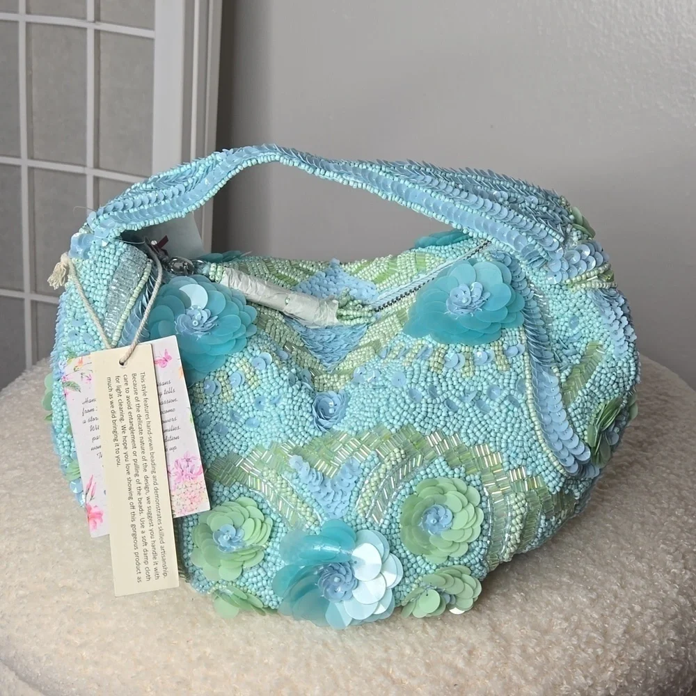 NWT viral Indian beated hobo bag